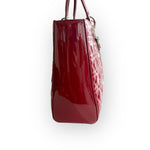 Charger l&#39;image dans la galerie, Christian Dior Lady Dior Large, Cherry Red Patent Leather, Silver Hardware
