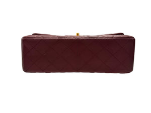 Chanel Timeless Classic Jumbo Burgundy Lambskin Gold-tone Hardware