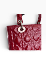 Charger l'image dans la galerie, Christian Dior Lady Dior Medium Red Patent Leather Silver-tone Hardware

