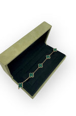 Load image into Gallery viewer, Van Cleef and Arpels Vintage Alhambra 5 Motifs Bracelet, Malachite, 18kt Yellow Gold- VCA
