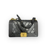 Load image into Gallery viewer, Chanel Leboy Old Medium Mixed Leather Chevron Gold-tone Hardware
