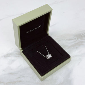 Van Cleef And Arpels Perlee Clovers Diamonds, White Gold Pendant And Necklace