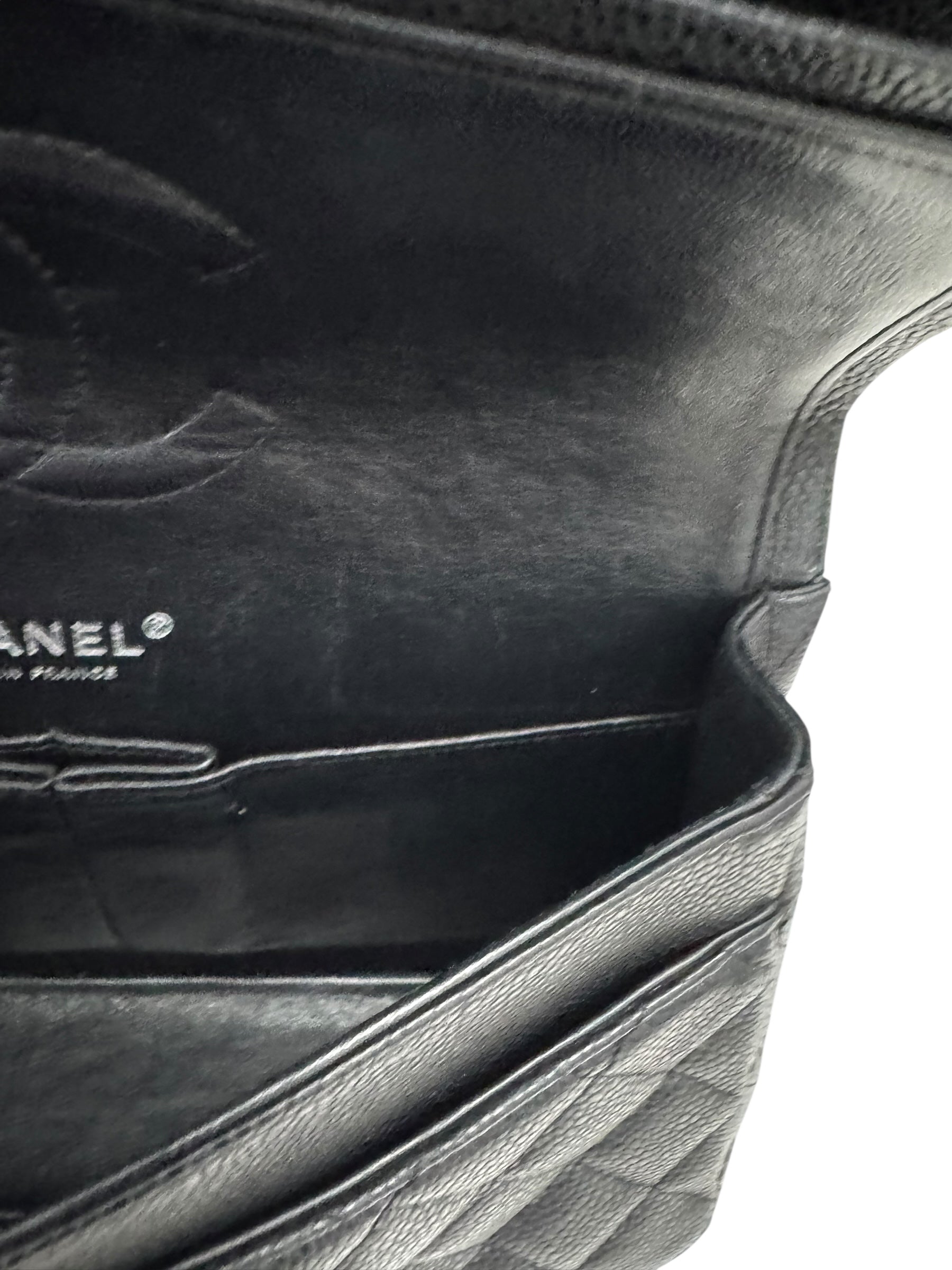 Chanel Timeless Classic Medium M/L Black Caviar Silver-tone Hardware