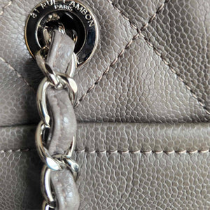 Chanel Timeless CC Tote Grey Caviar Silver-tone Hardware