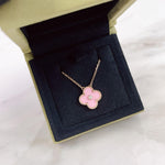 Charger l'image dans la galerie, Van Cleef and Arpels VCA Holiday Pendant, Vintage Alhambra Diamond, Pink Sevres, 18kt Gold
