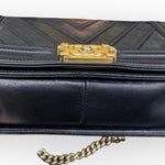 Load image into Gallery viewer, Chanel Leboy Old Medium Mixed Leather Chevron Gold-tone Hardware
