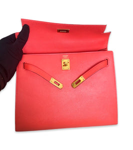 Hermes Kelly 25 Sellier Epsom Leather 24kt Gold Plated  Hardware