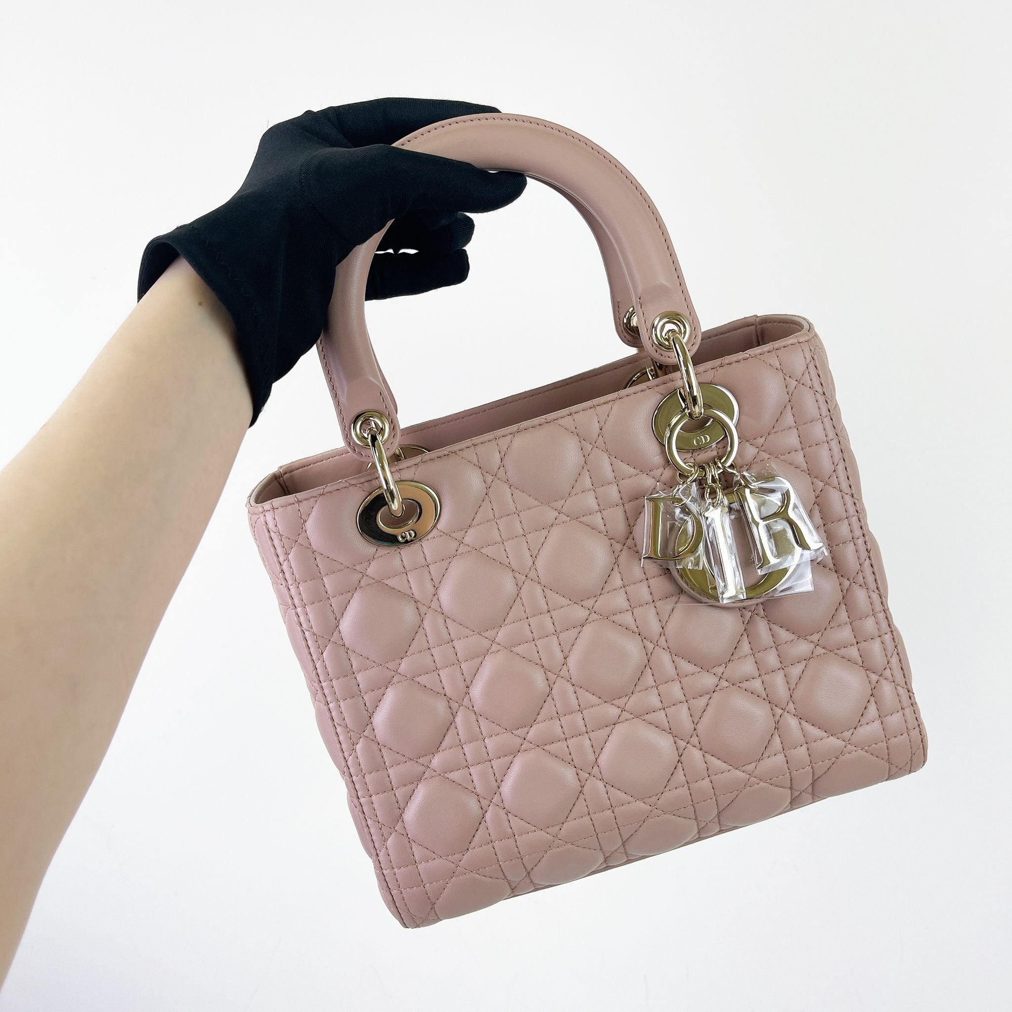 Christian Dior Lady Dior Medium French Pink Gold-tone Hardware