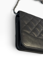 Load image into Gallery viewer, Chanel Gabrielle Quilted Wallet on Chain, Black Calfskin, Mixed-tone Hardware
