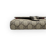 将图片加载到图库查看器，Gucci Dionysus Ebony/Beige GG Supreme Wallet on Chain WOC, Silver-toned Hardware, Red Interior
