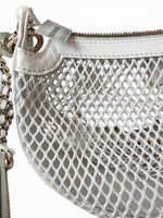 将图片加载到图库查看器，Chanel Half Moon Mesh Bag Ivory Lambskin Gold-tone Hardware
