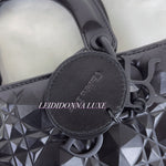 将图片加载到图库查看器，Christian Dior Lady Dior Diamond Motif Black Ultramatte Small
