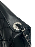 将图片加载到图库查看器，Chanel Easy Carry Flap Bag Black Lambskin Silver-tone Hardware
