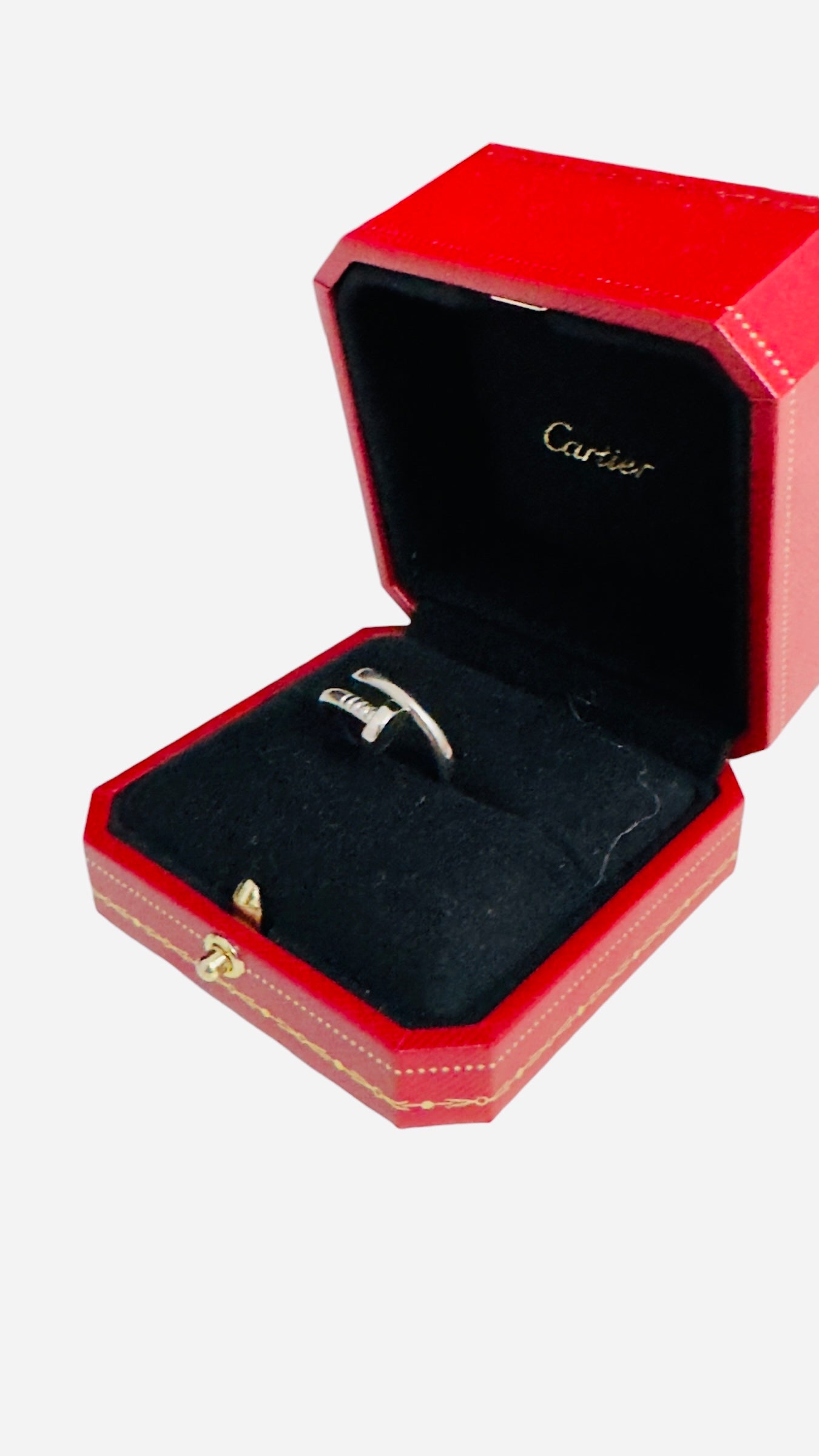 Cartier Classic Juste Un Clou Ring White Gold Size 54/6.5