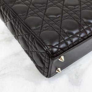 Christian Dior My Lady ABCDior Small Black Lambskin Gold-tone Hardware