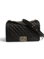 Charger l'image dans la galerie, Chanel Leboy Old Medium Black Calfskin, Ruthenium Hardware
