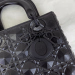 将图片加载到图库查看器，Christian Dior Lady Dior Diamond Motif Black Ultramatte Small
