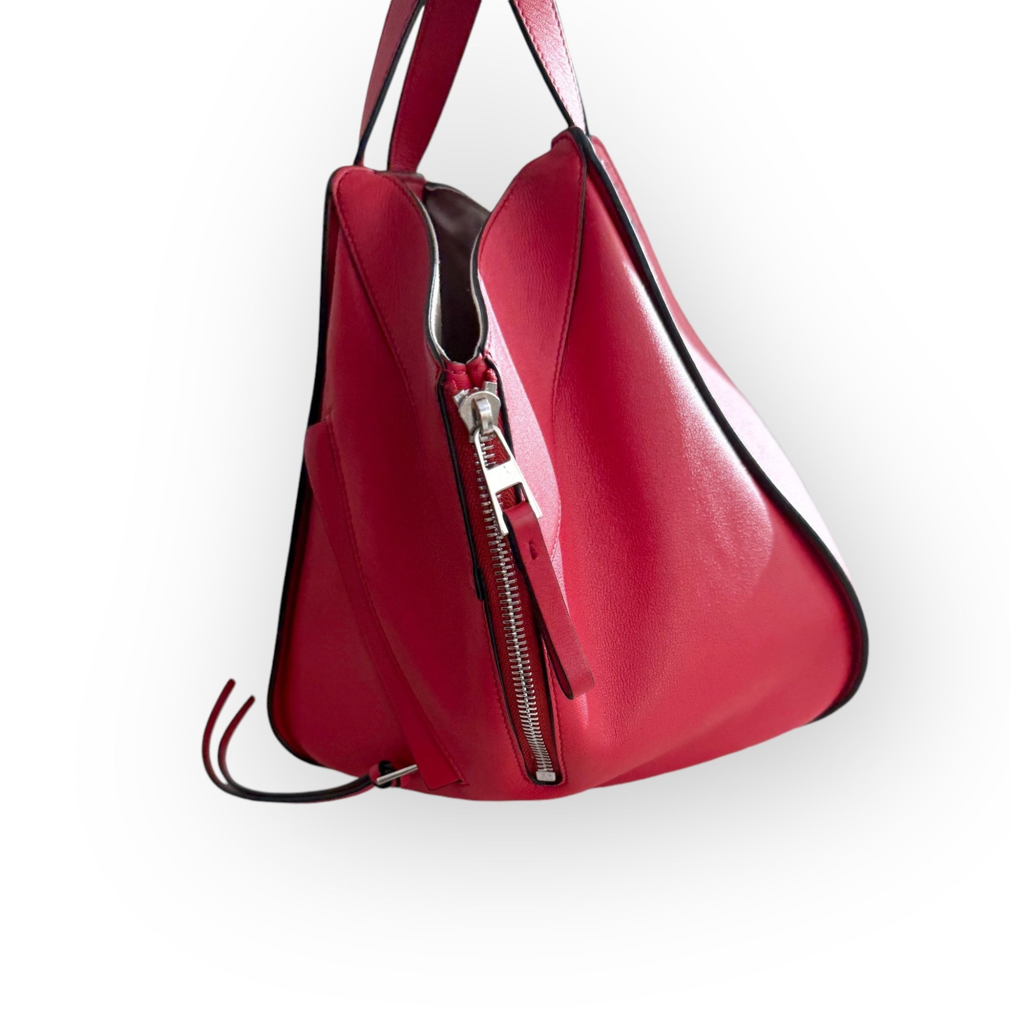 Loewe Hammock Bag Small, Red Grained Calfskin, Gold-tone Hardware