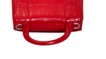 将图片加载到图库查看器，Balenciaga Hourglass XS Handbag,  Lipstick Red Croc-Embossed Calfskin, Red Enamel-plated Hardware
