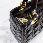 Load image into Gallery viewer, Christian Dior Lady Dior Medium, Black Lambskin Gold-tone Hardware
