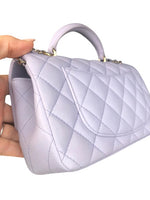 将图片加载到图库查看器，Chanel 21K Lilac Mini Top Handle Light Gold-tone Hardware
