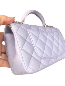 Chanel 21K Lilac Mini Top Handle Light Gold-tone Hardware