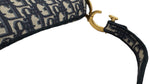 将图片加载到图库查看器，Christian Dior Saddle Bag Medium Navy Oblique Canvass Gold-tone Hardware
