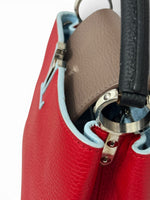 Load image into Gallery viewer, Louis Vuitton LV Capucine BB - Red, Blue, Taupe, Silver-tone Hardware
