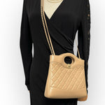 将图片加载到图库查看器，Chanel 31 Mini Shopping Tote Quilted Lambskin Milk Tea/Beige, Gold-Tone Hardware
