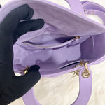 将图片加载到图库查看器，Christian Dior My Lady ABCDior Small Lilac Lambskin, Gold-tone Hardware - Small
