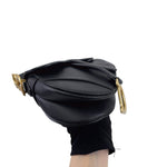 Load image into Gallery viewer, Christian Dior Saddle Mini/Small Black Grained Calfskin Gold-tone Hardware
