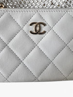 将图片加载到图库查看器，Chanel Half Moon Mesh Bag Ivory Lambskin Gold-tone Hardware
