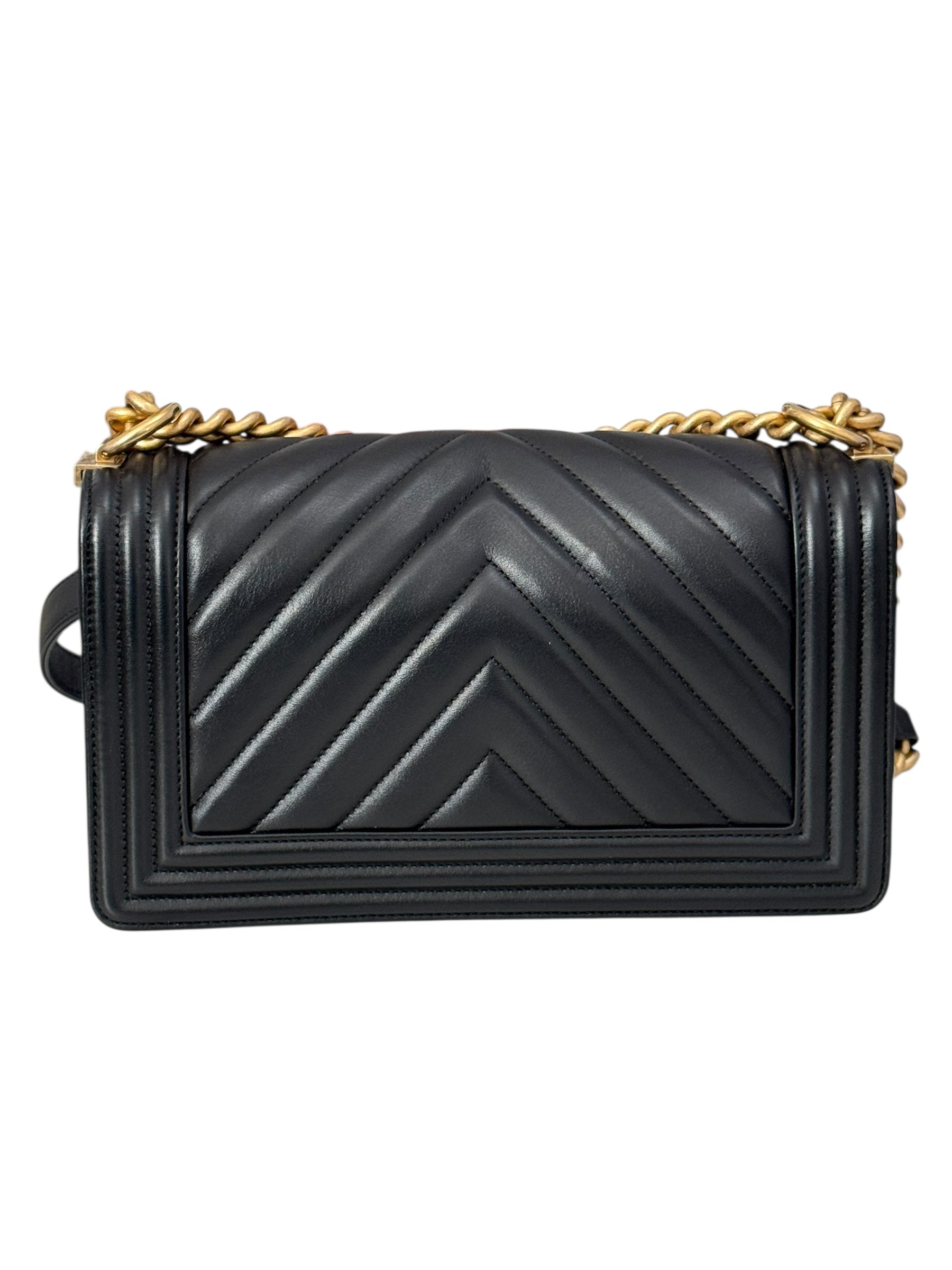 Chanel Leboy Old Medium Black Calfskin Gold-tone Hardware