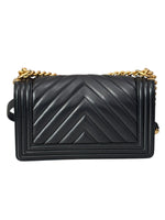 将图片加载到图库查看器，Chanel Leboy Old Medium Black Calfskin Gold-tone Hardware
