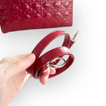 Load image into Gallery viewer, Christian Dior Lady Dior Large, Cherry Red Patent Leather, Silver Hardware
