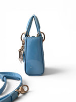 将图片加载到图库查看器，Christian Dior Lady Dior Micro Baby Blue, Gold-tone Hardware
