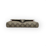 将图片加载到图库查看器，Gucci Dionysus Ebony/Beige GG Supreme Wallet on Chain WOC, Silver-toned Hardware, Red Interior
