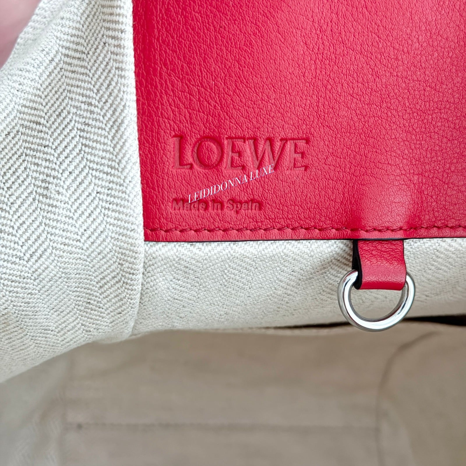 Loewe Hammock Bag Small, Red Grained Calfskin, Gold-tone Hardware