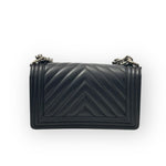 Load image into Gallery viewer, Chanel Leboy Old Medium Black Caviar / Grained Calfskin Leather, Chevron, Ruthenium Hardware
