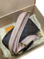 Load image into Gallery viewer, Louis Vuitton Multi Pochette Accessoires Classic Monogram, Pink Strap, Gold-tone Hardware
