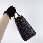 Load image into Gallery viewer, Christian Dior Lady Dior Medium, Black Lambskin Gold-tone Hardware
