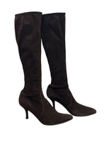将图片加载到图库查看器，Stuart Weitzman Brown Suede Leather Boots, Size 6 EU
