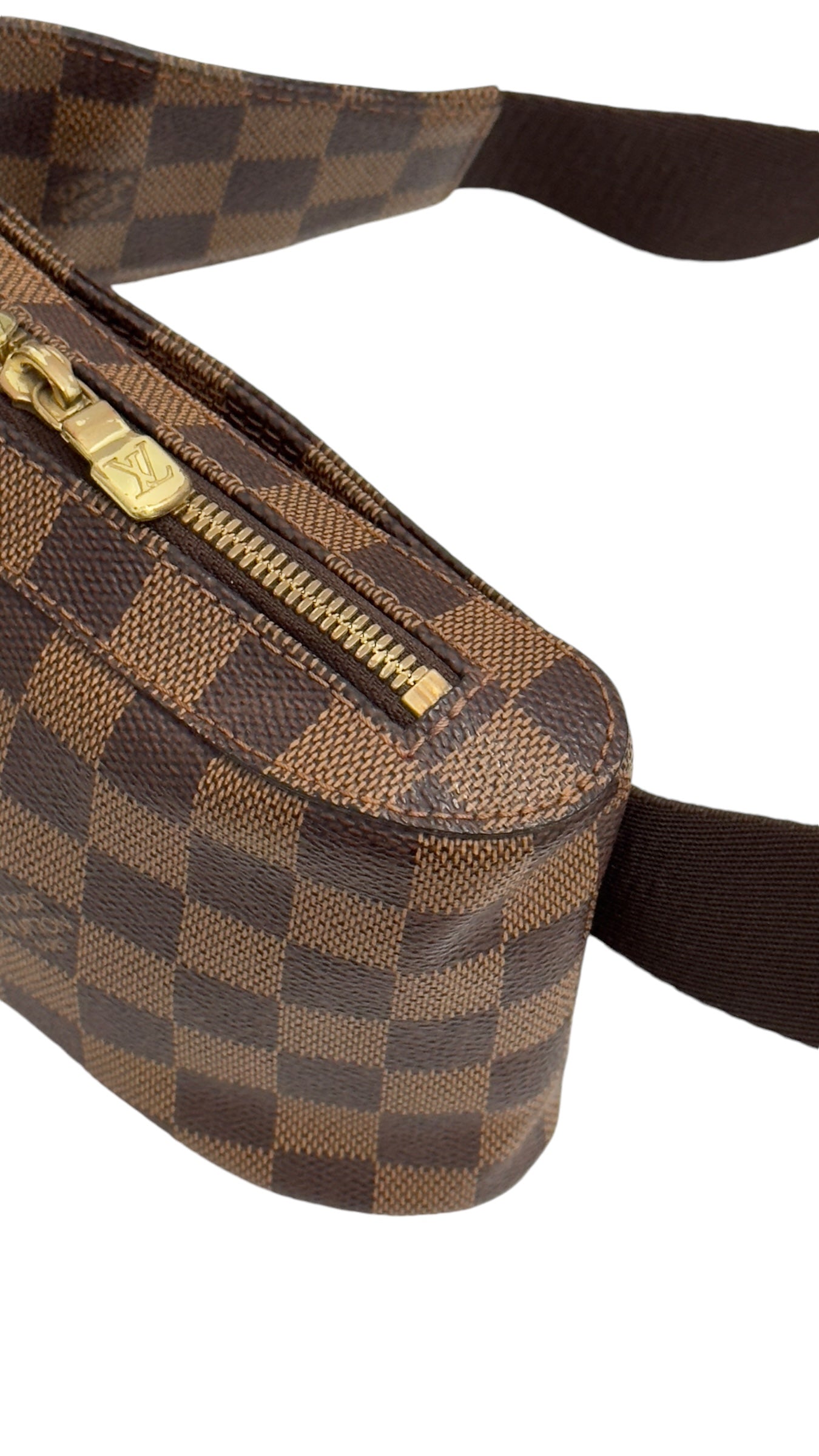 Louis Vuitton Geronimo Waist Bag Damier Ebene Gold-tone