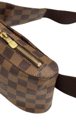 Load image into Gallery viewer, Louis Vuitton Geronimo Waist Bag Damier Ebene Gold-tone
