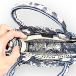 Load image into Gallery viewer, Christian Dior Book Tote Mini, Navy Toile du Jouy Embroidery, Gold-tone Hardware
