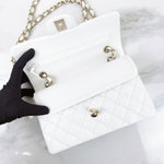 Load image into Gallery viewer, Chanel Timeless Classic Small White Caviar Gold-tone Hardware
