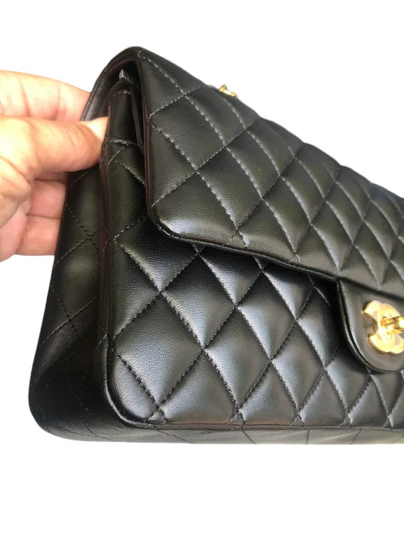 Chanel Timeless Classic Medium Black Lambskin Gold-tone Hardware