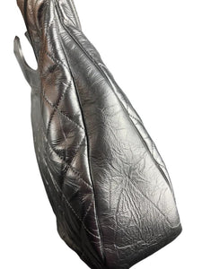 Chanel 31 Bag Silver Crumpled Calfskin Silver-tone Hardware