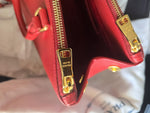 Charger l&#39;image dans la galerie, Prada Red Saffiano Lux Leather Medium Galleria Double Zip Tote Gold-Tone Hardware
