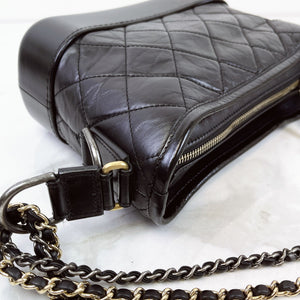 Chanel Gabrielle Small Black Calfskin Mixed Hardware